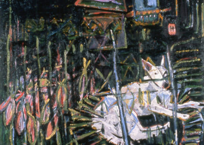 FISHERMAN SLEEPS, 1989, Oil on canvas, 72 x 72 inches