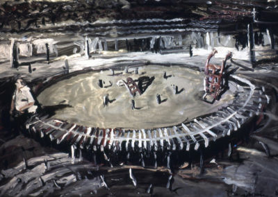 MALL RUIN, 1985, Oil on metal, 48 x 72 inches