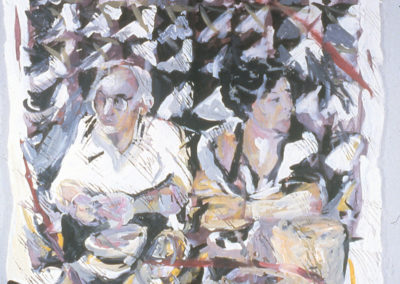 THE TABLE, 1983, acrylic on canvas on lucite, 40.25 x 44.5 inches