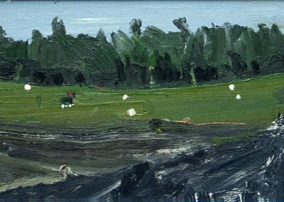 Equestrian Landscape, 2007, Oil on brass, 25.4 x 56.5 cm – 10 x 22.25 inches
