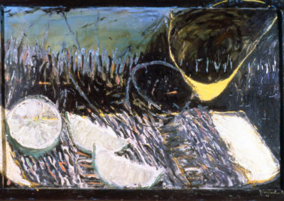 Lounge Chair, Lime, Hammock, 1986, Oil on Canvas, 48 x 72 inches