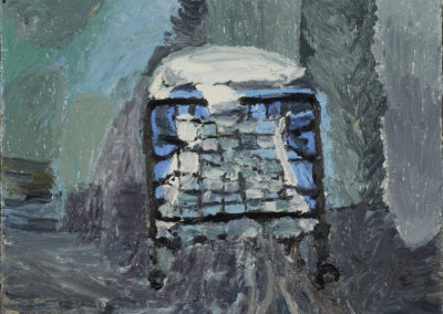 Blue Bed, 2002, Oil on Canvas, 24 x 32 inches