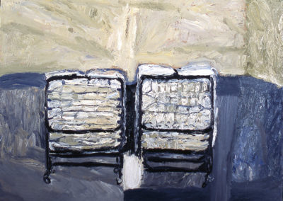 Two Beds, 2002, Oil on Canvas, 32 x 44 inches